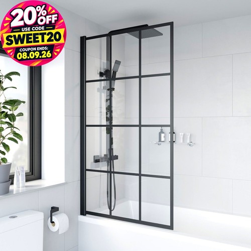 Bath shower screen black - bath,