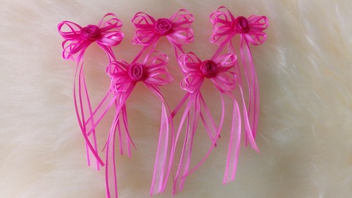 Satin organza ribbon bows - satin/organza,