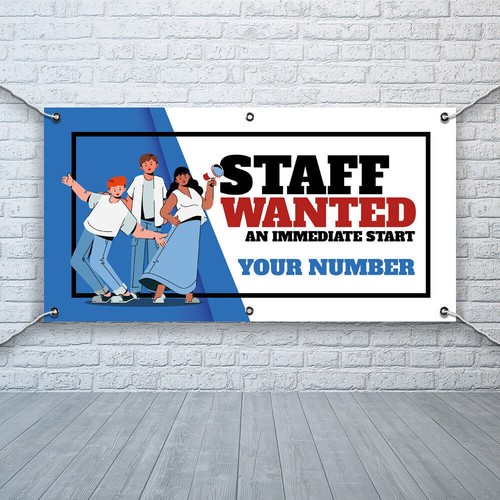 Pvc banner staff wanted - staff,