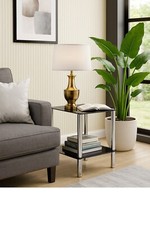 Matrix 2-Tier Black Glass