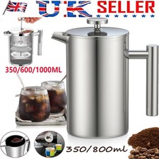 Stainless Steel Cafetiere Coffee Maker 3/8 Cup Insulated Filtered French Press*
