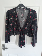 (P) Primark Black Tie Crop Top
