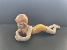 SUPER ART DECO 1920's STYLE  PORCELAIN  LADY BATHING BEAUTY FIGURINE ~ PIN  DOLL