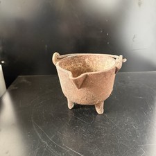 Vintage Cast Iron Smelting, Pot with Handle & Feet
