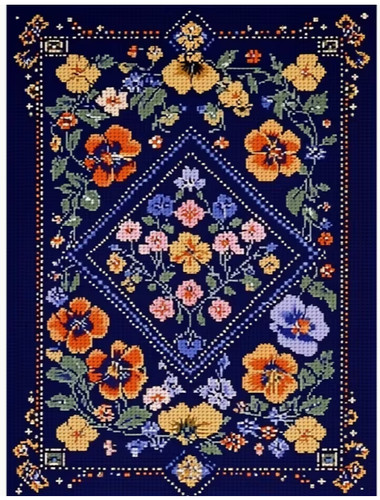 Printed cross stitch - cross, kit