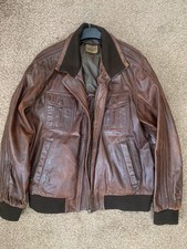 aviatrix brown leather bomber