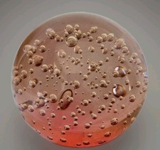 Vintage Pink Glass Paperweight