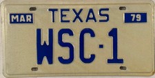 Vanity WSC-1 license plate