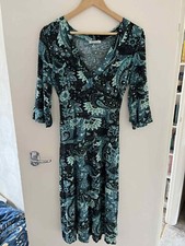 Gorgeous George Asda paisley blue green dress size 12, wrap dress, stretchy