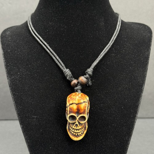 Carved skull necklace - skull,