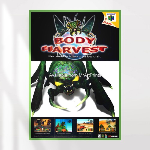 Body harvest poster - harvest, nintendo