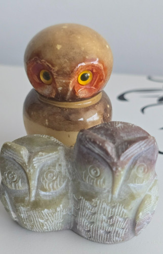 Vintage owls stone - stone, marble