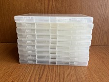 BUNDLE OF 9 DOUBLE CLEAR AMARAY EMPTY USED SWING TRAYDVD/CD CASES,CLEANED IN+OUT