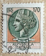 170 Lira Repubblica Italiana 1977 Stamp Coin of Siracuse - Rare Collectible