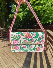Pink Green Beaded Shoulder Bag