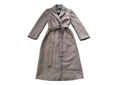 Zara Manteco Beige/Camel Wool Blend Belted Wrap Coat - Size: Medium