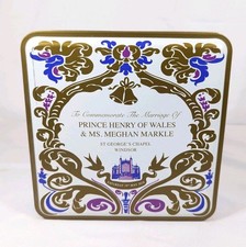 Harry & Megan Royal Wedding Commemorative Tin M & S Empty Biscuit Tin B1