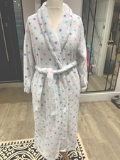 M&S WHITE SPOT DRESSING GOWN