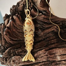 Fish Necklace Gold Articulated