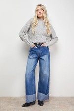 Oasis Womens Jumper Grey Cable