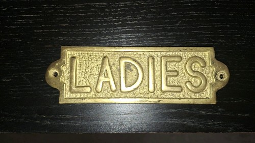 Vintage brass toilet sign - vintage,