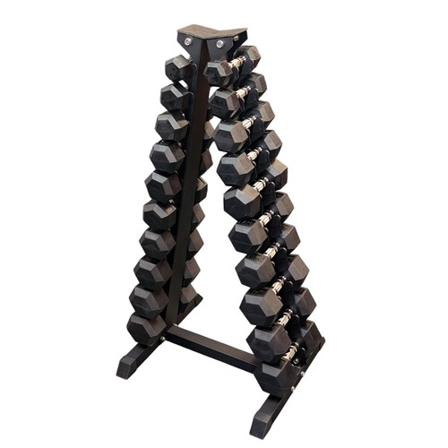Pair hex dumbbell - 10-pair, rack