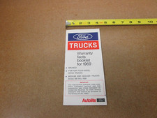 1969 Ford WARRANTY Bronco F100