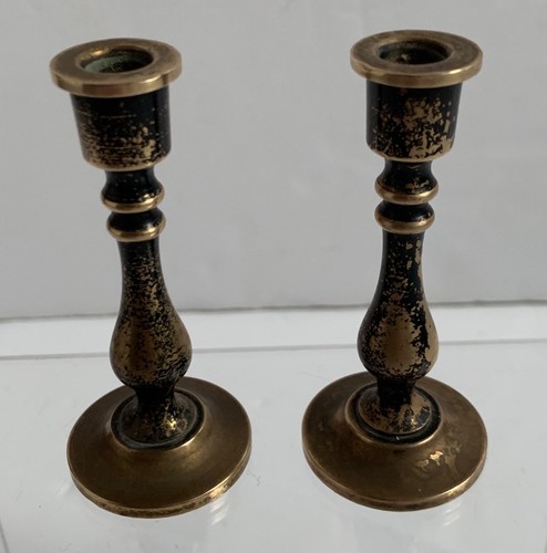 Vintage brass candlesticks - brass,