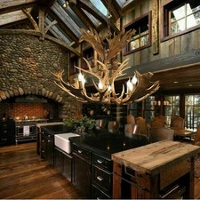 Faux Antler 43" Wide Rustic