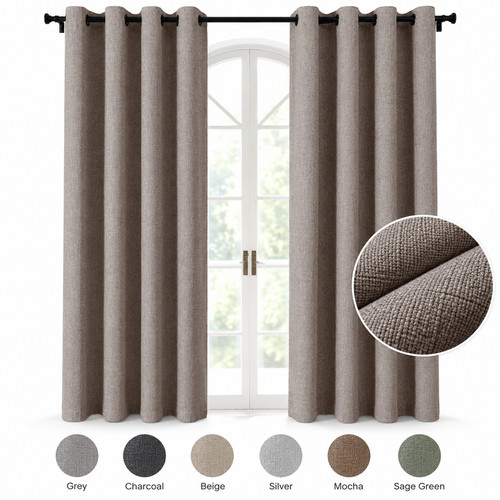 100 linen blackout curtain - linen,