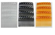 4 x French Twist Side Combs Hair Slide  Wedding Veil Grip Comb Clear,Amber,Black