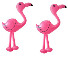 2 x INFLATABLE PINK FLAMINGO