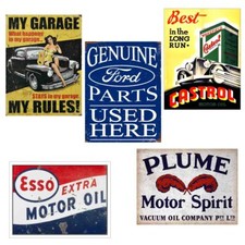 Set of 5 Tin Signs Plaque