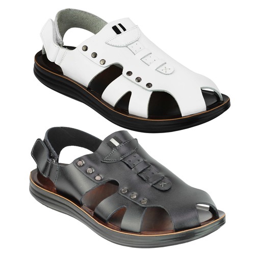 Mens black white leather - white,