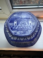 1929 Newcastle Exhibition MALING WARE Hexagonal Tea Biscuit Barrel Tyne Bridge