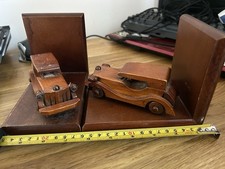 Bookends Wooden Car Art Deco