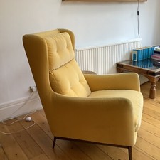 Armchair Natuzzi yellow velvet