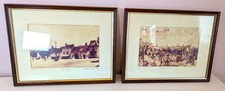 Pair Framed Photographs Alresford Hampshire 1911 and 1923 Broad Street