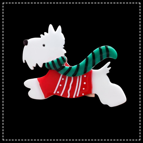Dog brooch pin acrylic - pin,