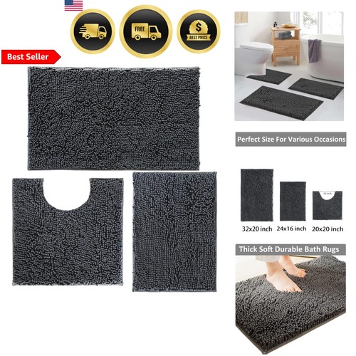 Bathroom rugs set non - non, slip