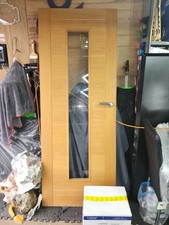 Howdens Oak Internal Door with Glass Panel
