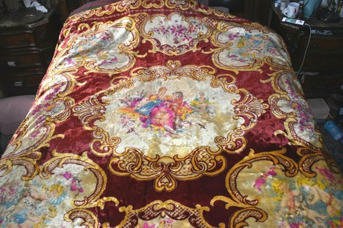 Vintage velvet bedspread - vintage,