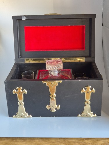 Vintage wooden chest with - vintage,