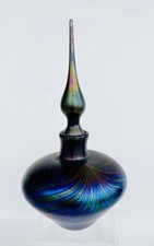 Vintage John Ditchfield Perfume Bottle + stopper iridescent sculpture Hand made
