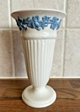 Wedgwood Etruria & Barlaston Queensware Embossed Trumpet Vase