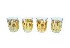 London Themed Gold Metal Wrapped Shot Glasses – Set of 4 UK London Souvenir