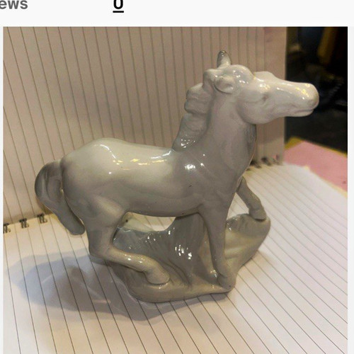 Porcelain prancing horse - porcelain,