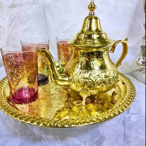 Moroccan handmade tea set - moroccan,