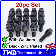 20x BLACK WHEEL BOLTS - VW
