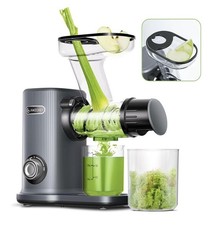 AMZCHEF Cold Press Juicer 50MM Large Feed Chute Slow Masticating Juicer Grey